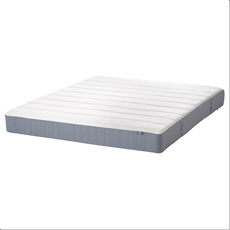 LYNGOR リンゴール すのこベッド マットレス付き - ヴェステロイ ふつう/ライトブルー ダークグレー 160x200cm