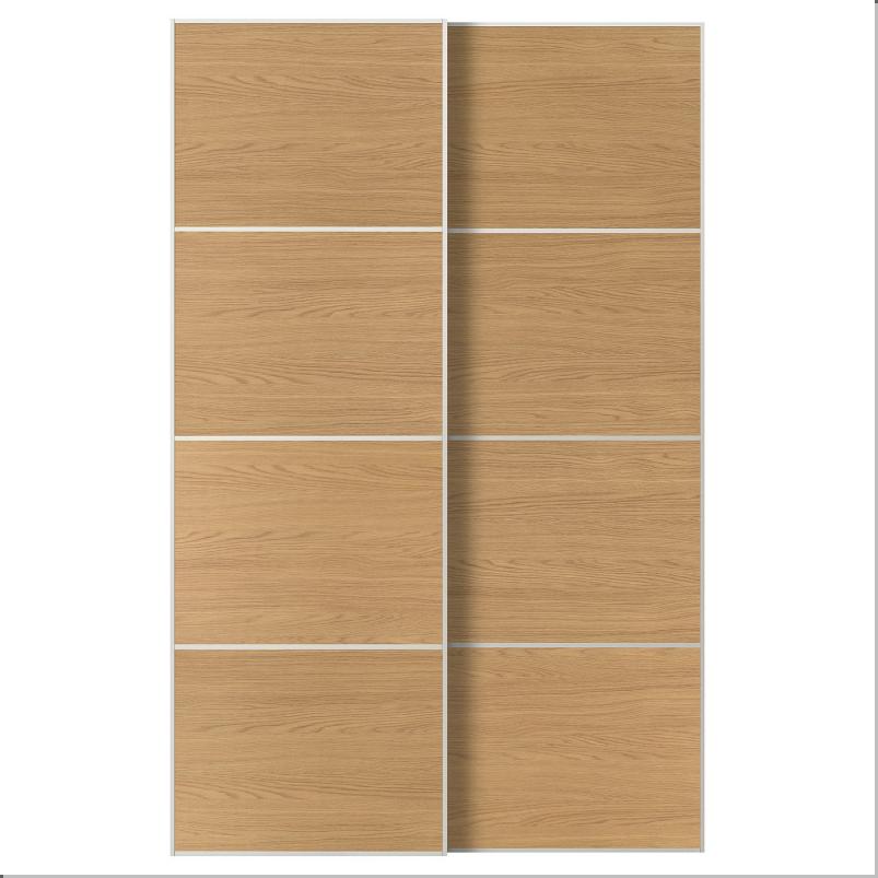 MEHAMN メーハムン 引き戸 2枚組 - ホワイト/両面仕様 オーク調 150x236cm