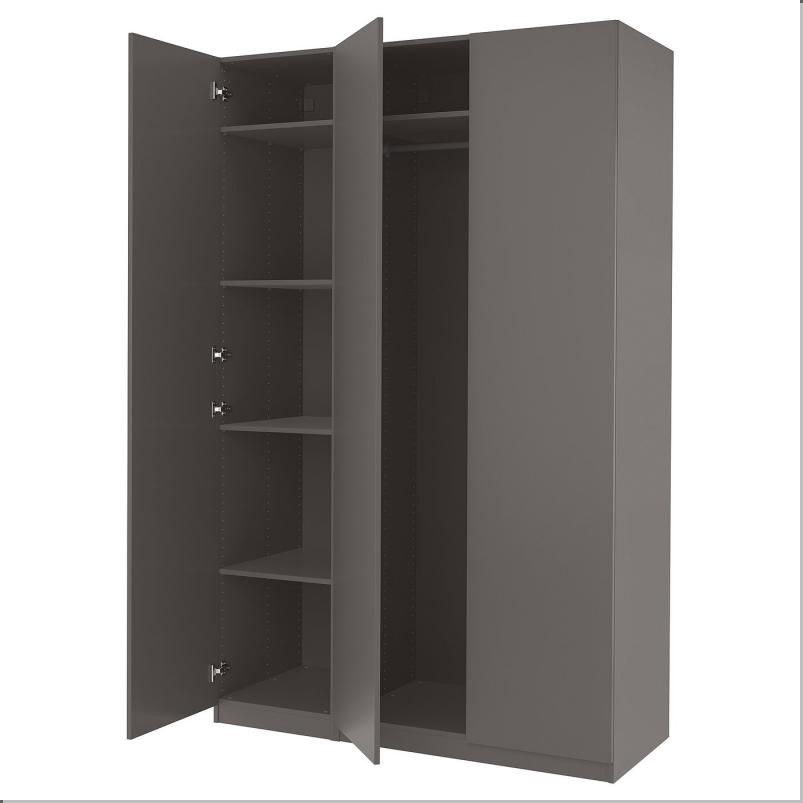 PAX パックス / FORSAND フォルサンド ワードローブコンビネーション - ダークグレー/ダークグレー 150x60x236cm