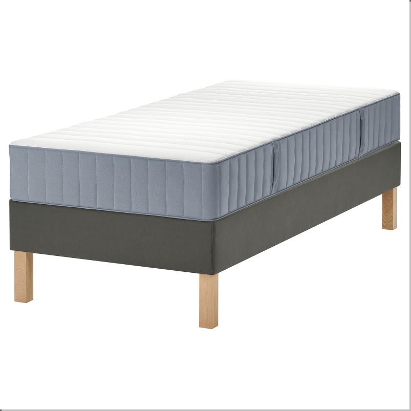 LYNGOR リンゴール すのこベッド マットレス付き - ヴァレヴォーグ ふつう/ライトブルー ダークグレー 90x200cm