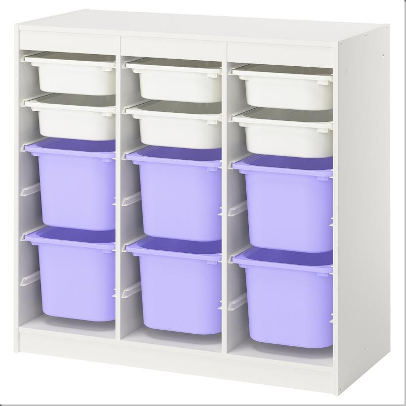 TROFAST トロファスト 収納コンビネーション - ルームディバイダ―/ホワイト ライラック 99x44x95cm