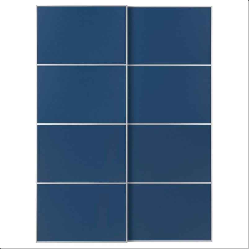 MEHAMN メーハムン 引き戸 2枚組 - アルミニウム/両面仕様 ブルー 150x201cm