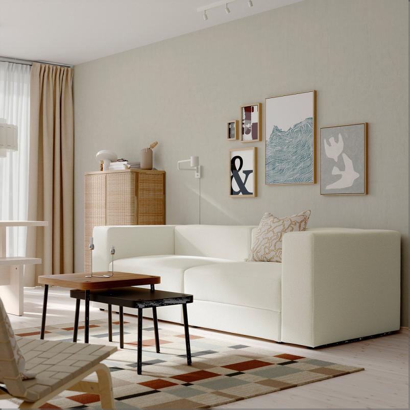 JATTEBO イェッテボ 3人掛けモジュールソファ - アクスヴァラ オフホワイト