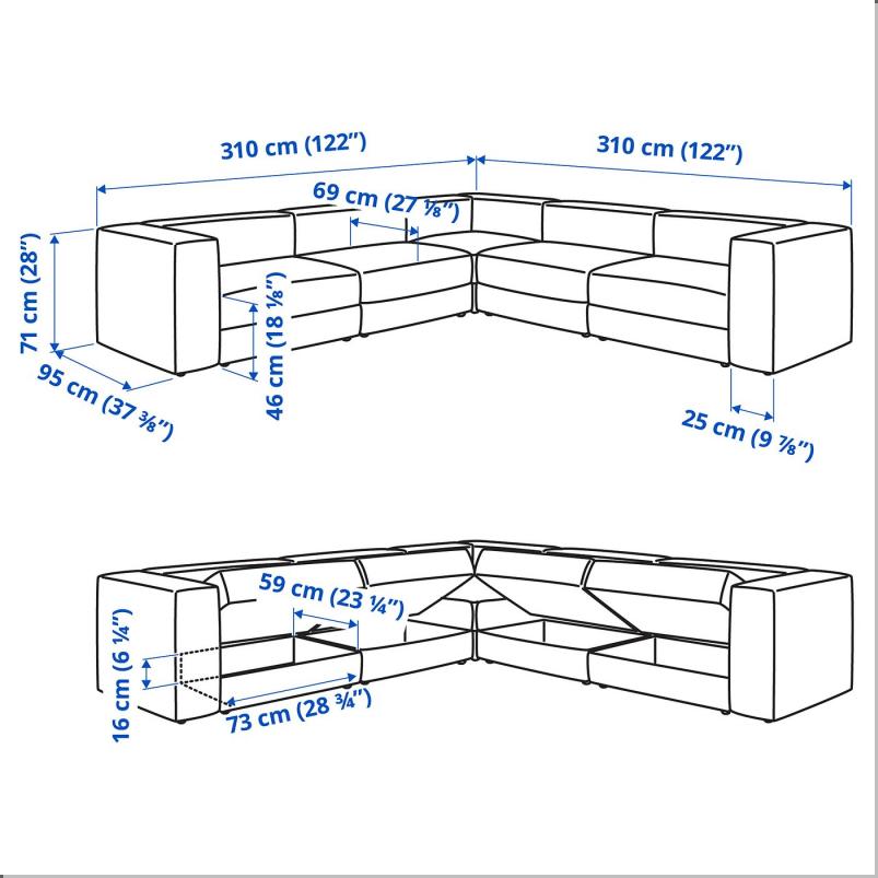 JATTEBO イェッテボ 6人掛けモジュールコーナーソファ - ヨハネスホブ ブラウンベージュ
