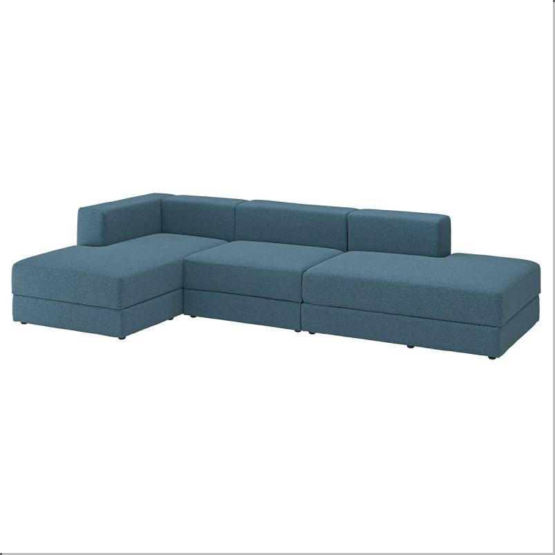 JATTEBO イェッテボ 3.5人掛けモジュールソファ 寝椅子付き - アクスヴァラ ダークグレーブルー