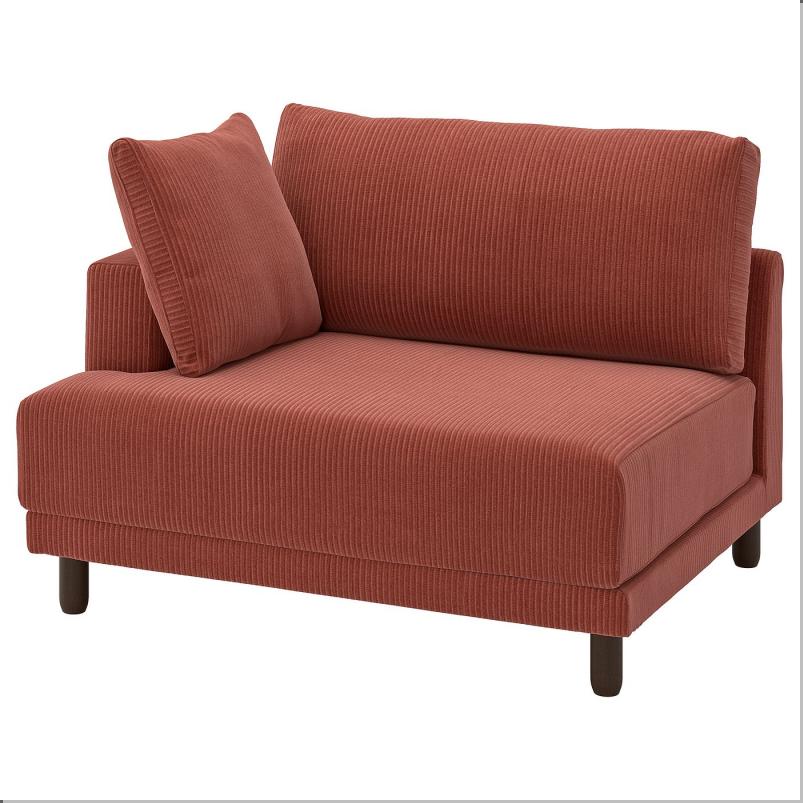 UPPAKRA ウッポークラ 1.5人掛けシートモジュール - アームレスト付き 左/サムサーラ ブラウンレッド