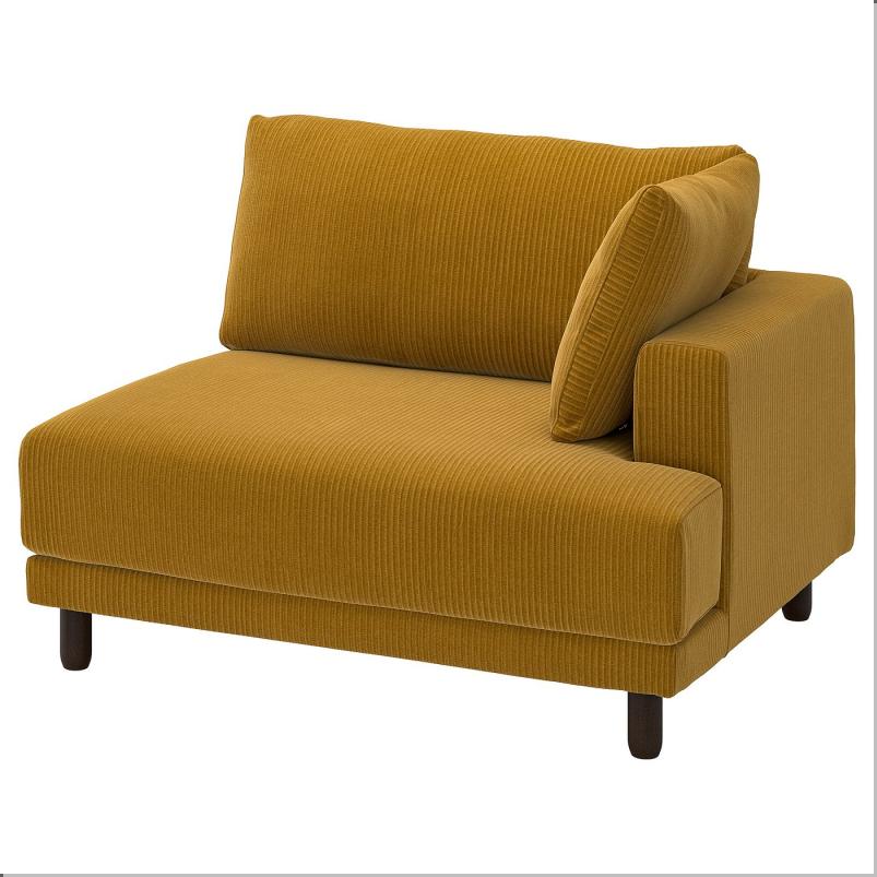 UPPAKRA ウッポークラ 1.5人掛けシートモジュール - アームレスト付き 右/サムサーラ イエローブラウン