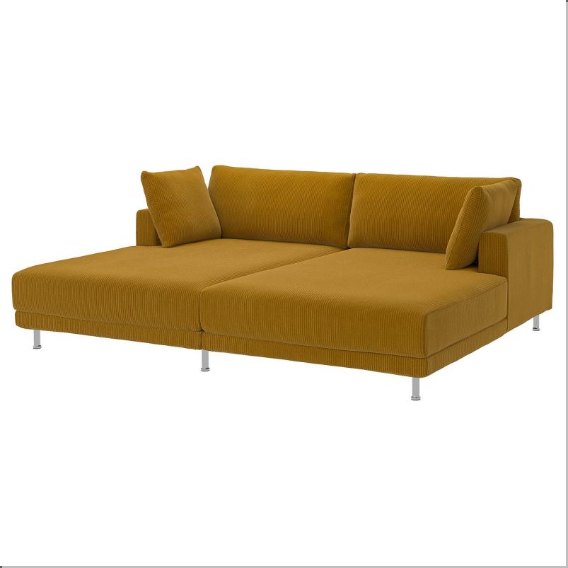 UPPAKRA ウッポークラ 3人掛けモジュールソファ - 寝椅子付き/サムサーラ イエローブラウン