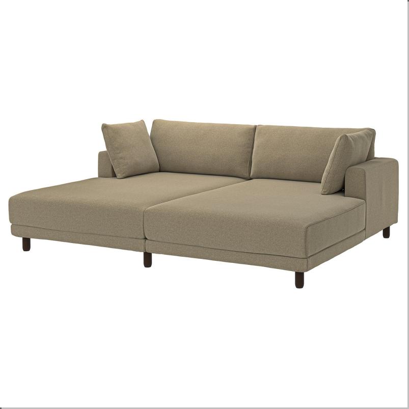 UPPAKRA ウッポークラ 3人掛けモジュールソファ - 寝椅子付き/ヨハネスホブ ブラウンベージュ