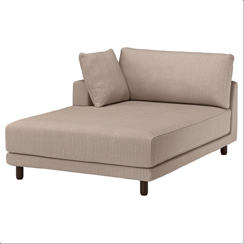 UPPAKRA ウッポークラ 寝椅子モジュール - アームレスト付き 左/サムサーラ グレーベージュ