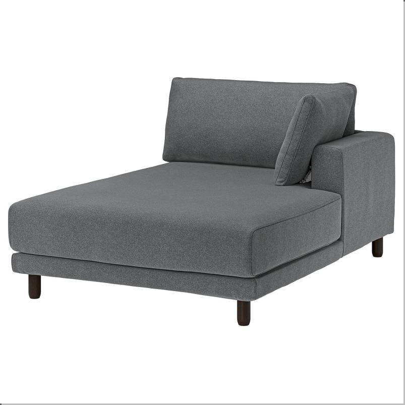 UPPAKRA ウッポークラ 寝椅子モジュール - アームレスト付き 右/ヨハネスホブ ダークグレー