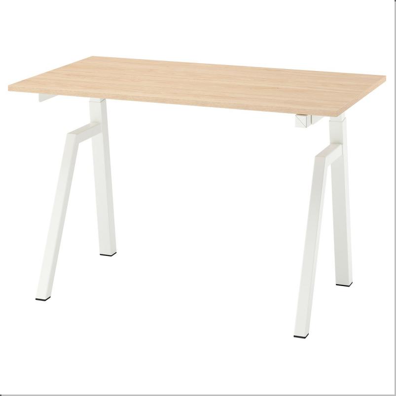 TROTTEN トロッテン デスク 昇降式 - 100V アッシュ調/ホワイト 120x70cm