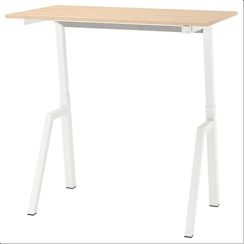TROTTEN トロッテン デスク 昇降式 - 100V アッシュ調/ホワイト 120x70cm