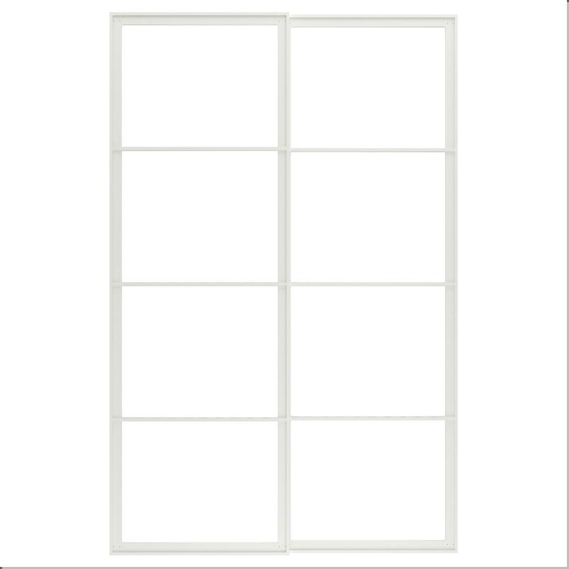 PAX パックス 引き戸用アルミ枠 レール付き - ホワイト 150x236cm