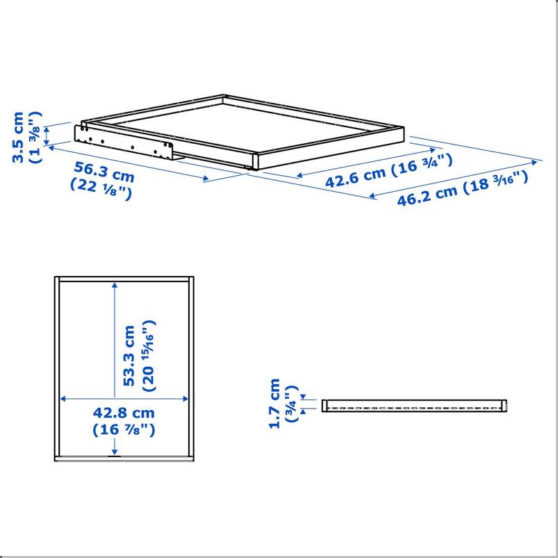 KOMPLEMENT コムプレメント 引き出し式トレイ - ダークグレー 50x58cm