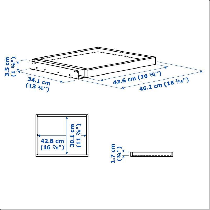KOMPLEMENT コムプレメント 引き出し式トレイ - ダークグレー 50x35cm