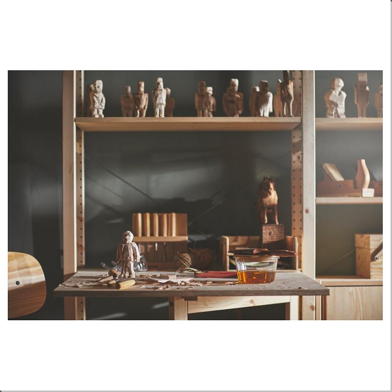 IVAR イーヴァル 折りたたみテーブル - パイン材 80x30-91cm