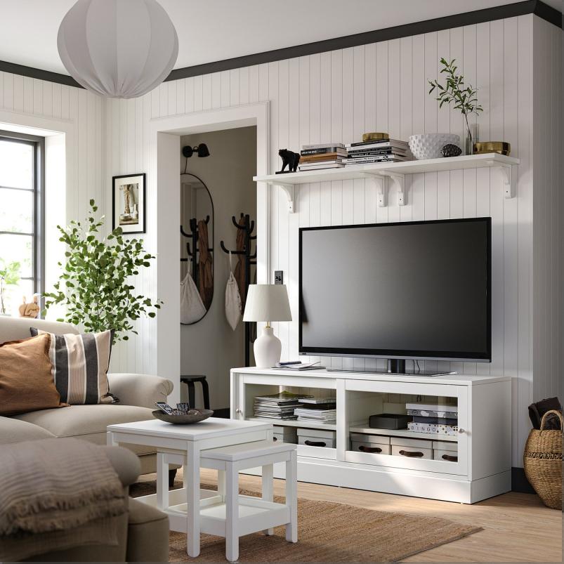 HAVSTA ハーヴスタ テレビ台 台座付き - ホワイト 160x47x62cm