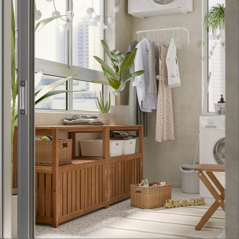 NAMMARO ネッマロー シェルフユニット 屋外用 - ライトブラウンステイン 83x75cm
