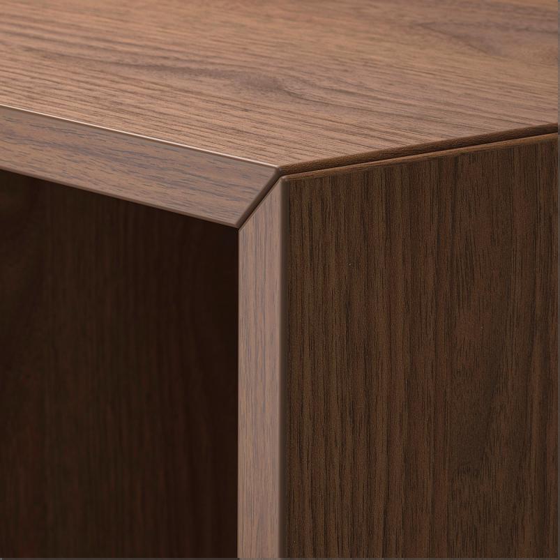 EKET エーケト キャビネット 4コンパートメント - ブラウン/ウォールナット調 70x35x70cm