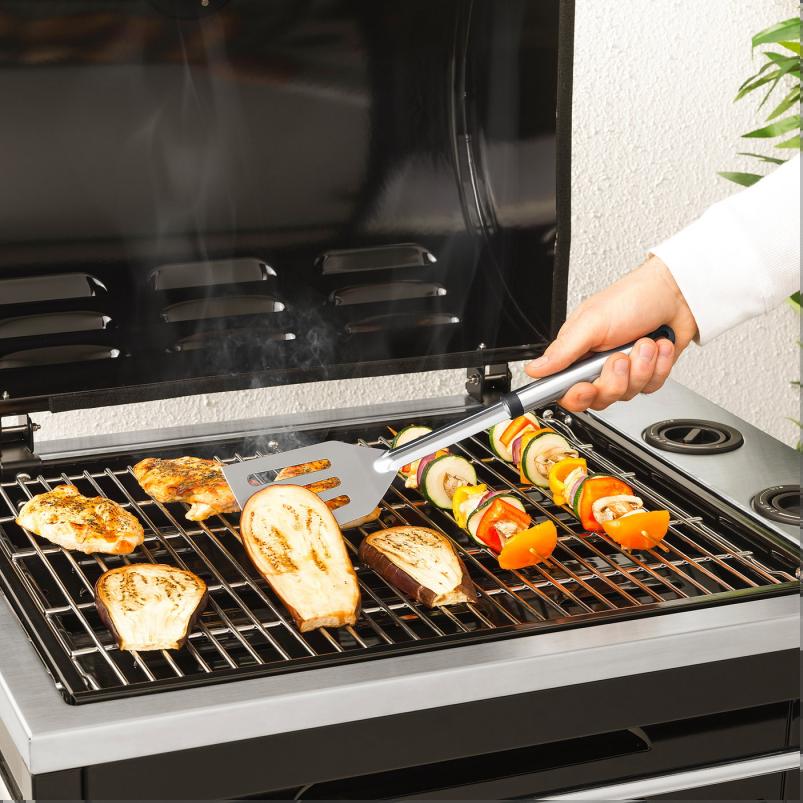 GRILLTIDER グリルティデル バーベキュー調理用ツール2点セット - ステンレススチール