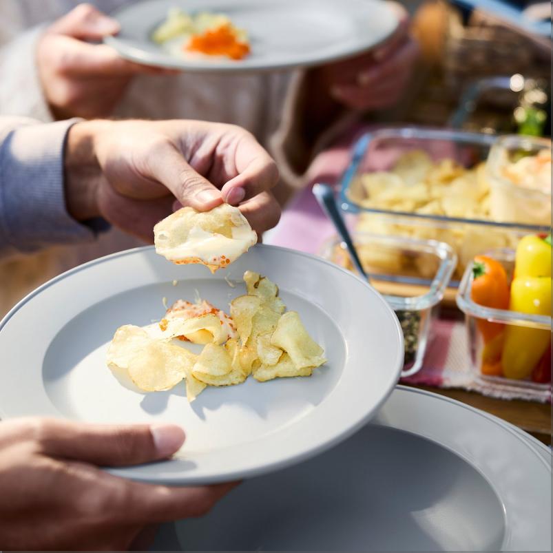 SIMKRABBA スィムクラッバ サイドプレート - プラスチック/グリーングレー 21 cm