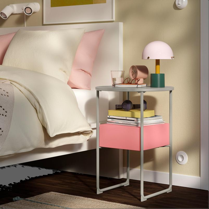 BLANKHALLAN ブランクヘラン ベッドサイドテーブル - ベージュ/ピンク