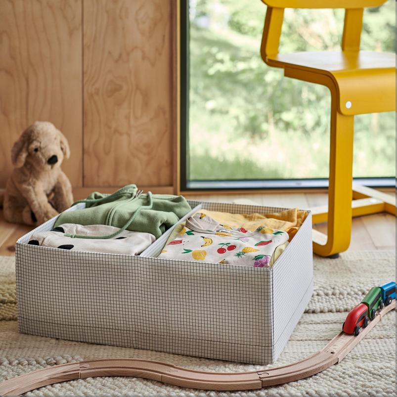 STUK ストゥーク ボックス 仕切り付き - ホワイト/ブラック 32x51x18cm