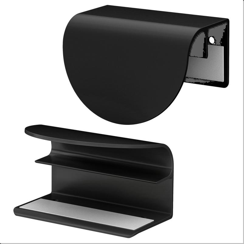 LATMASK ラトマスク 取っ手 クリップ式 - ブラック 60mm 2ピース