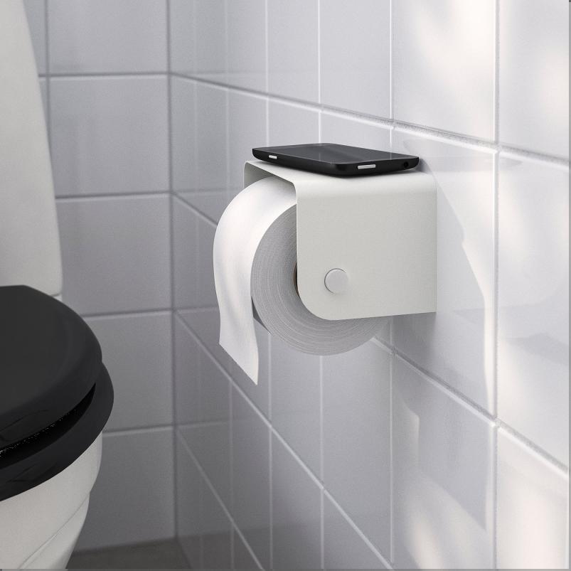 ENUDDEN エヌーデン トイレットペーパーホルダー - ホワイト 9x13x8cm