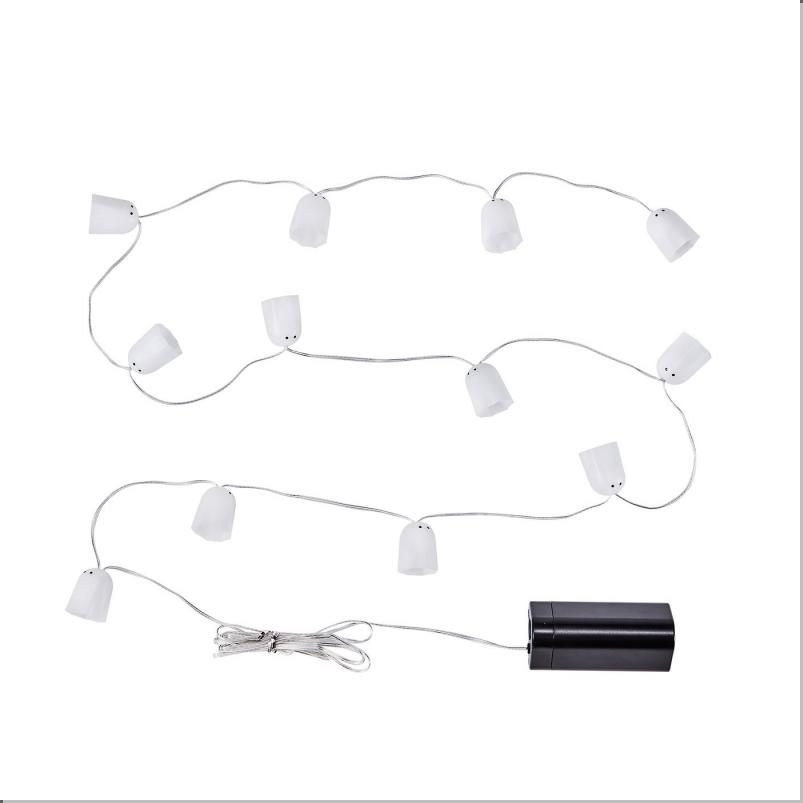 KUSTFYR クストフィール LEDライトチェーン 全12球 - 電池式 室内/ゴースト ホワイト