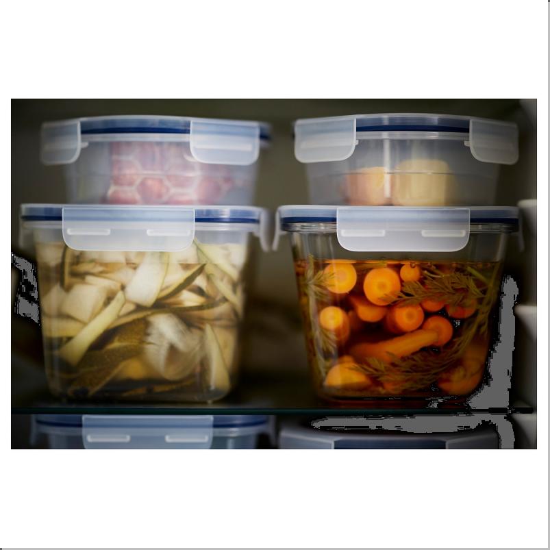 IKEA 365+ 保存容器 ふた付き - 長方形 ガラス/プラスチック 1.8L
