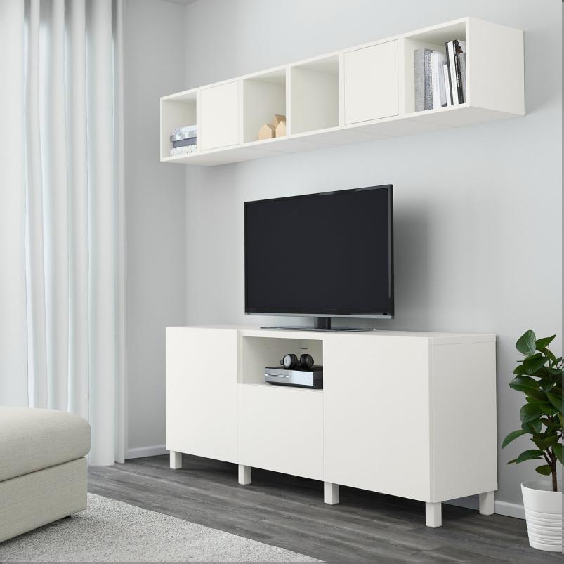 BESTA ベストー / EKET エーケト キャビネットコンビネーション テレビ用 - ホワイト 210x42x220cm