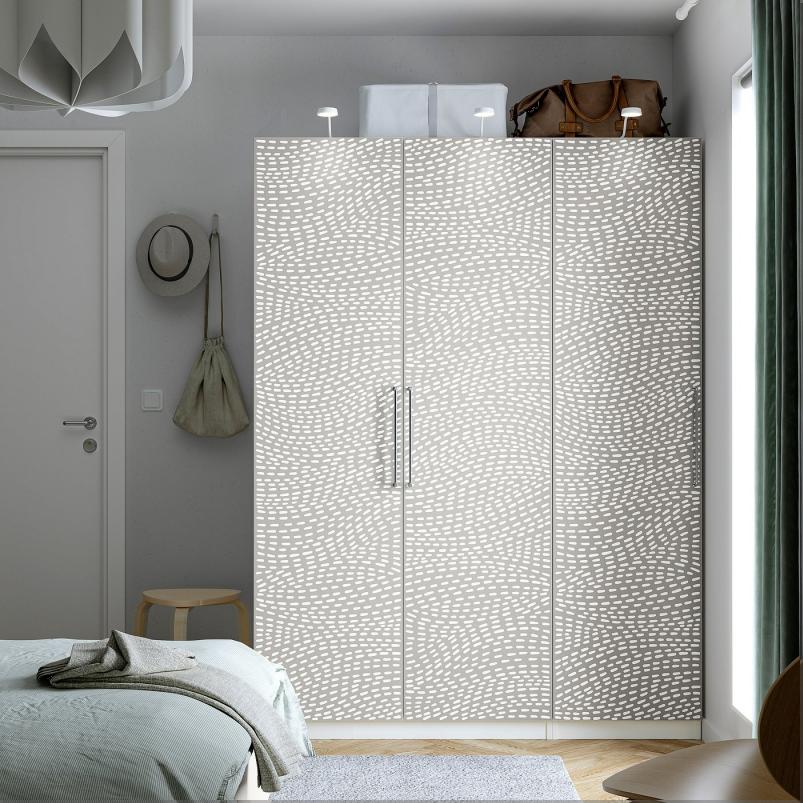 PAX パックス / MISTUDDEN ミストゥウッデン ワードローブコンビネーション - ホワイト/グレー 模様入り 150x60x201cm