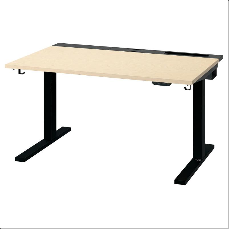 MITTZON ミッツォーン デスク 昇降式 - 100V バーチ材突き板/ブラック 120x80cm