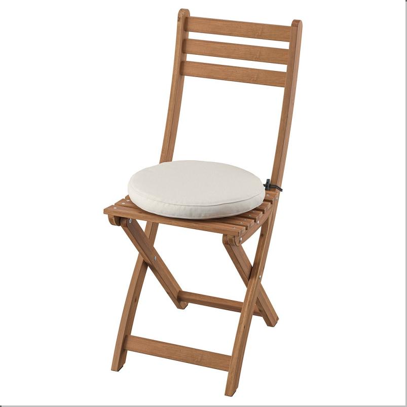 ASKHOLMEN アスクホルメン チェア 屋外用 - 折りたたみ式 ダークブラウン/フローソーン/デューヴホルメン ベージュ