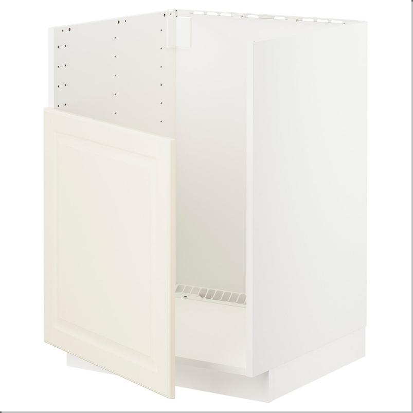 METOD メトード ベースキャビネット TALLSJON/タルショーン シンク用 - ホワイト/ボードビーン オフホワイト 60x60x80cm