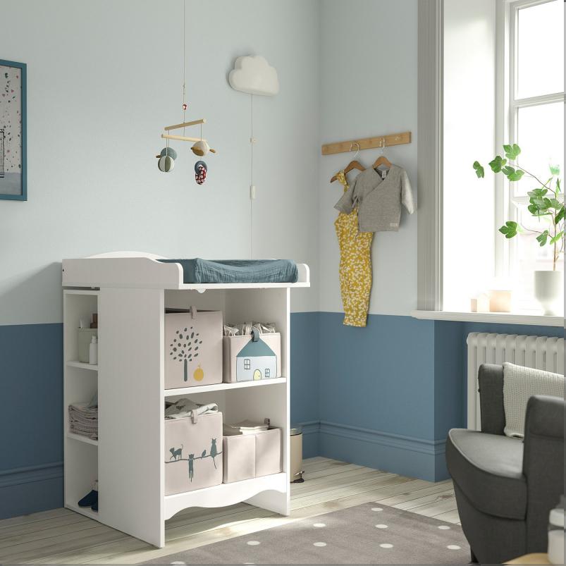 SMÅGÖRA スモヨーラ おむつ替え台/本棚 シェルフユニット2台付き - ホワイト