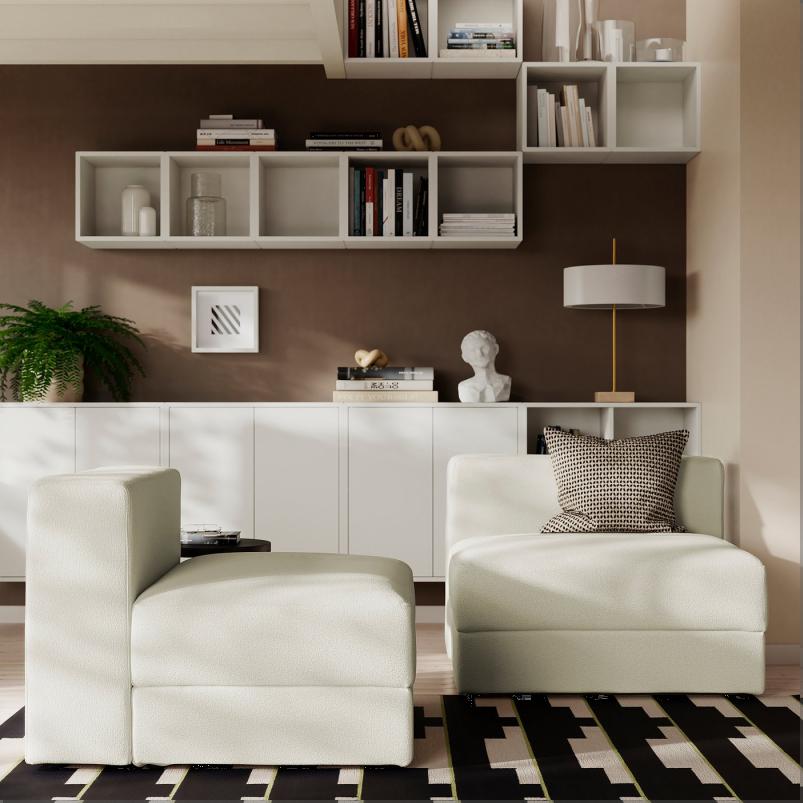 JATTEBO イェッテボ 1.5人掛けモジュール 収納付き - アクスヴァラ オフホワイト