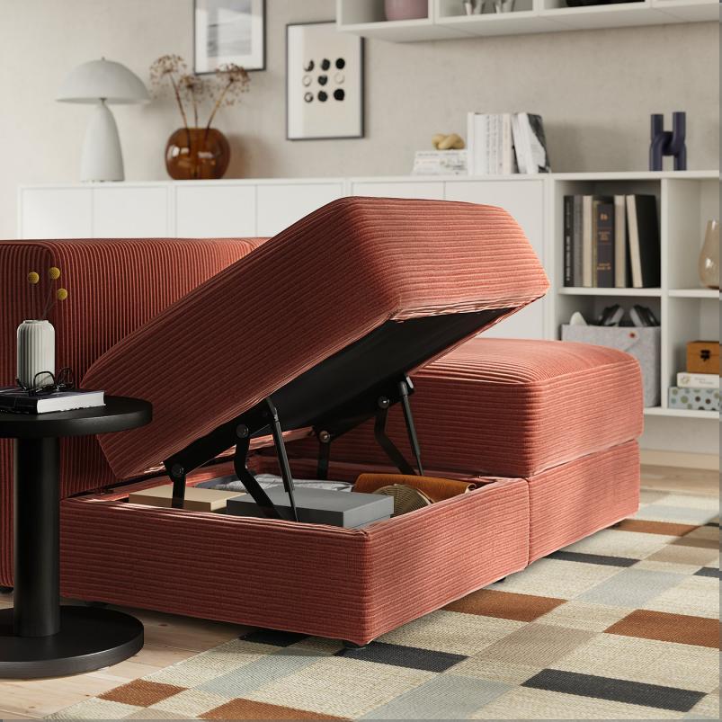 JATTEBO イェッテボ 1人掛けモジュール 収納付き - サムサーラ ブラウンレッド