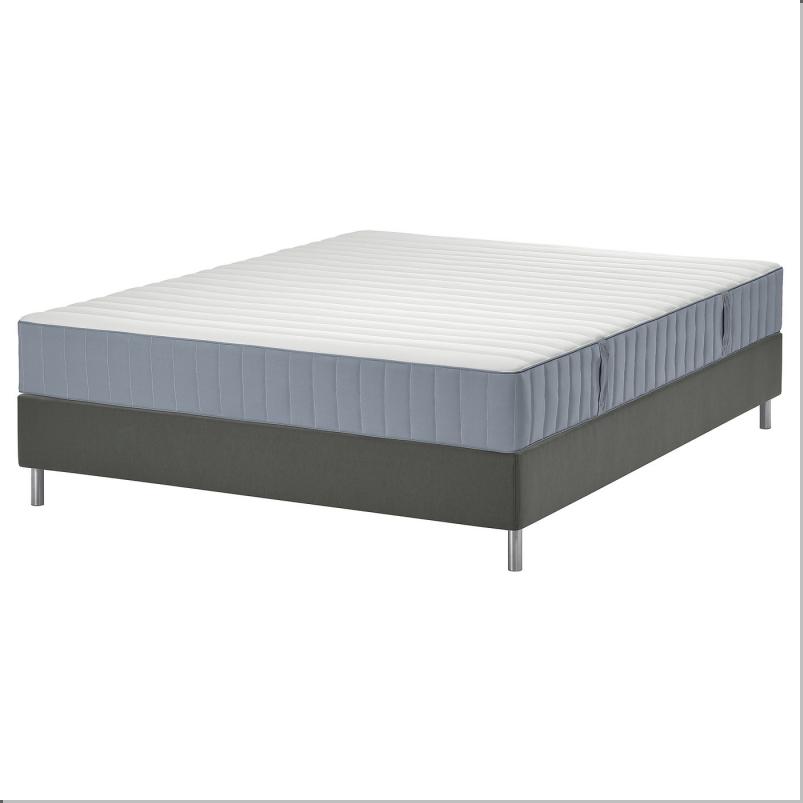 LYNGOR リンゴール すのこベッド マットレス付き - ヴァレヴォーグ ふつう/ライトブルー ダークグレー 160x200cm