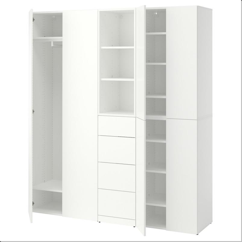 LASTARE ラスタレ ワードローブコンビネーション - ホワイト 180x42x200cm