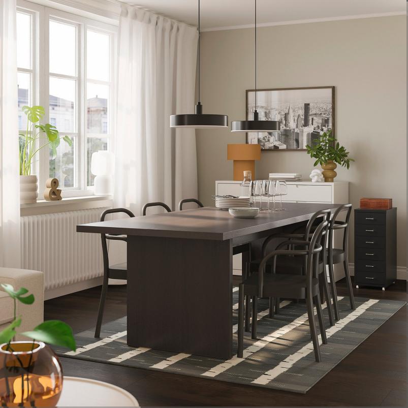 BERGSHYTTAN ベリシタン / STOCKHOLM 2025 ストックホルム 2025 テーブル＆チェア6脚 - ダークブラウン アッシュ材突き板/ダークブラウン 240x93 cm