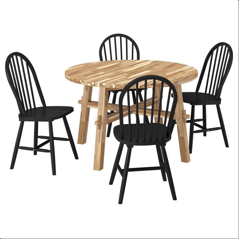 SKOGSTA スコグスタ / SKOGSTA スコグスタ テーブル＆チェア4脚 - アカシア材/ブラック 120 cm