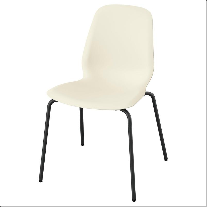 SKALSTA スコールスタ チェア - プラスチックベージュ/チューブ状金属/ブラックグレー