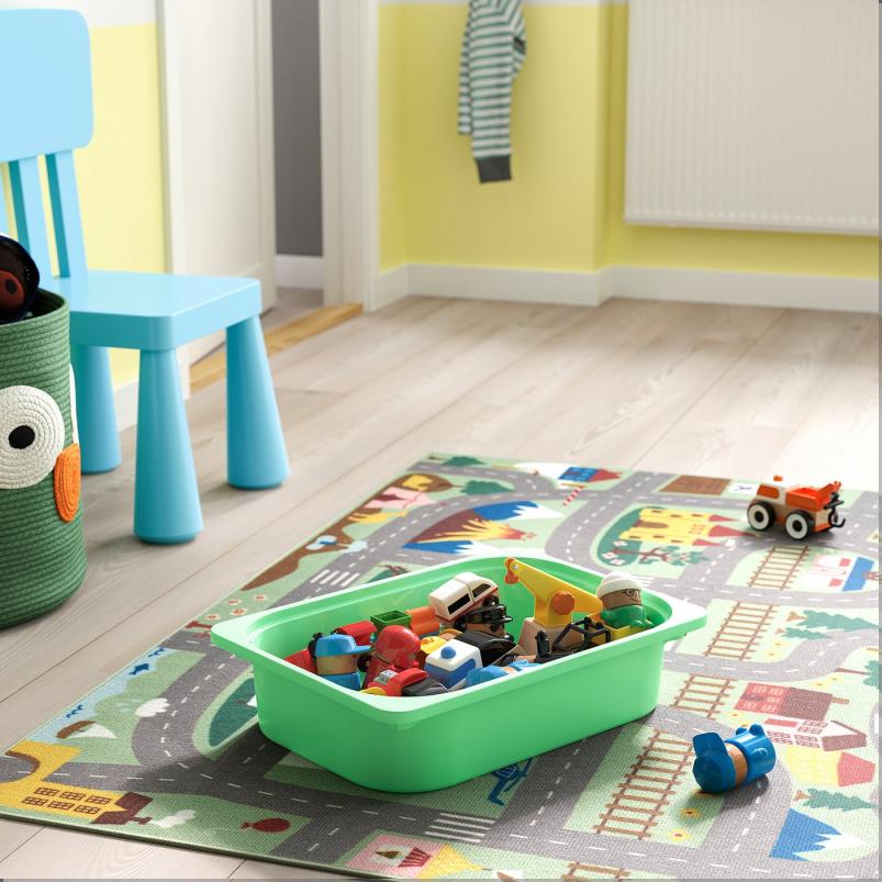 TROFAST トロファスト 収納コンビネーション - 棚/ボックス付き ルームディバイダ―/ホワイト ライトグリーン ライトブルー 99x44x95cm