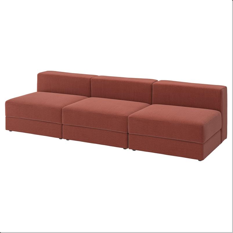 JATTEBO イェッテボ 4.5人掛けモジュールソファ - サムサーラ ブラウンレッド