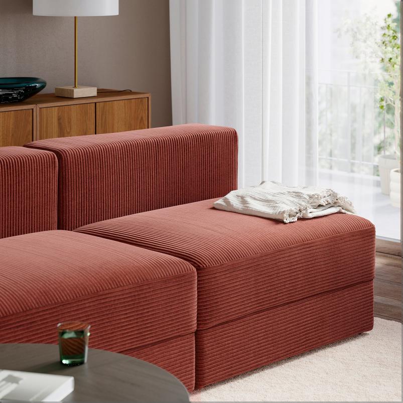 JATTEBO イェッテボ 4.5人掛けモジュールソファ - サムサーラ ブラウンレッド