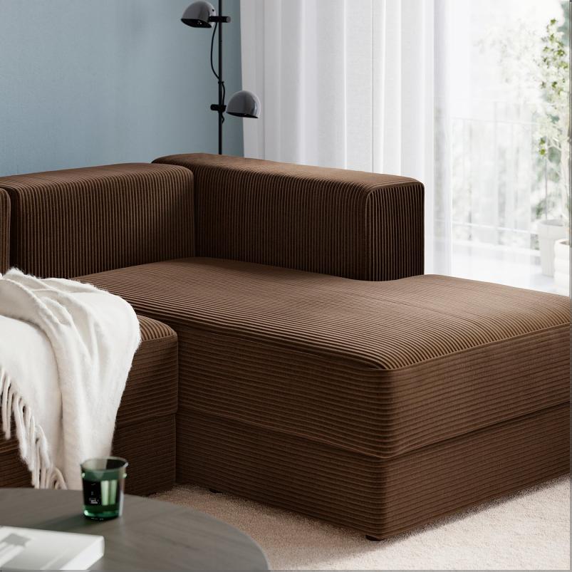 JATTEBO イェッテボ 4人掛けモジュールソファ 寝椅子付き - 右/サムサーラ ダークブラウン