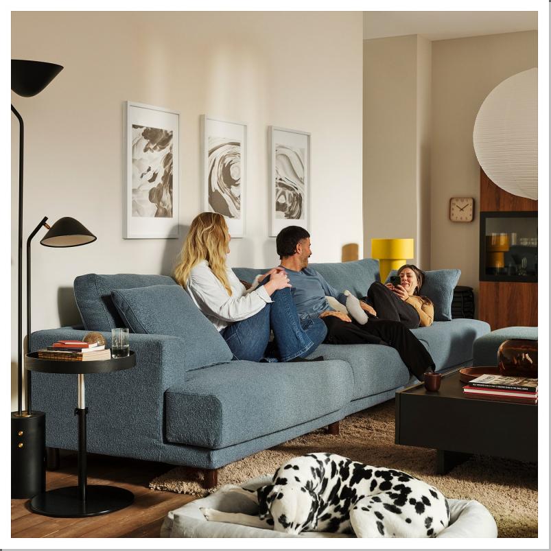 UPPAKRA ウッポークラ 1.5人掛けシートモジュール - アームレスト付き 左/ヨハネスホブ ダークグレー